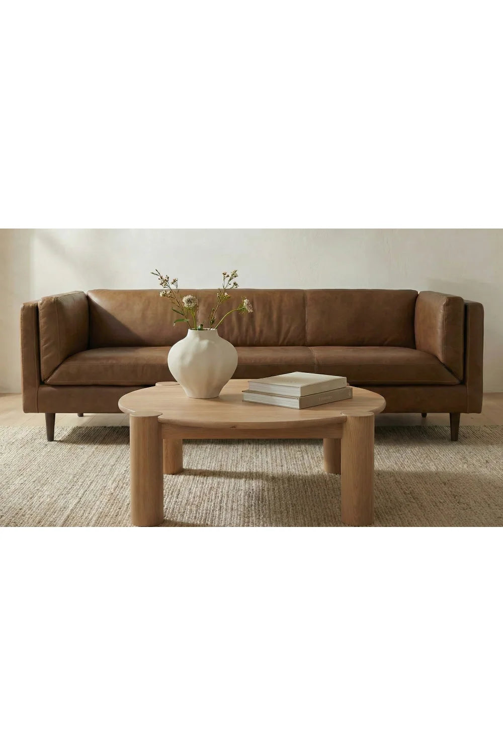 Luxury Top Grain Leather Sofa Modern Italian Style for Villa