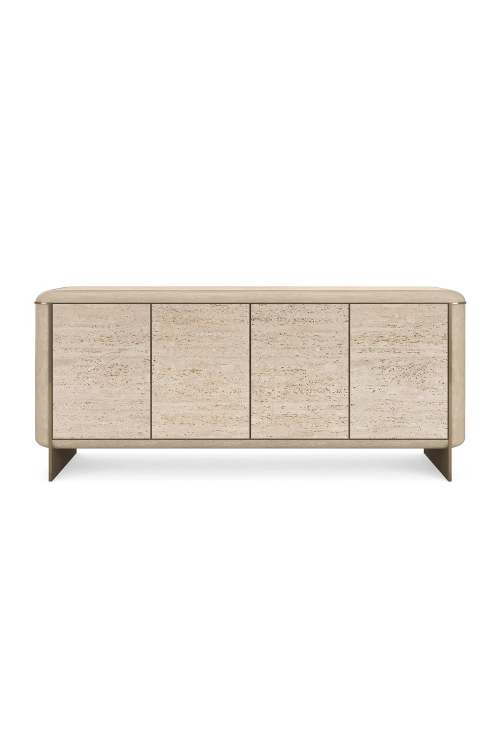 Luxury Travertine 4-Door Sideboard European Style for Villa