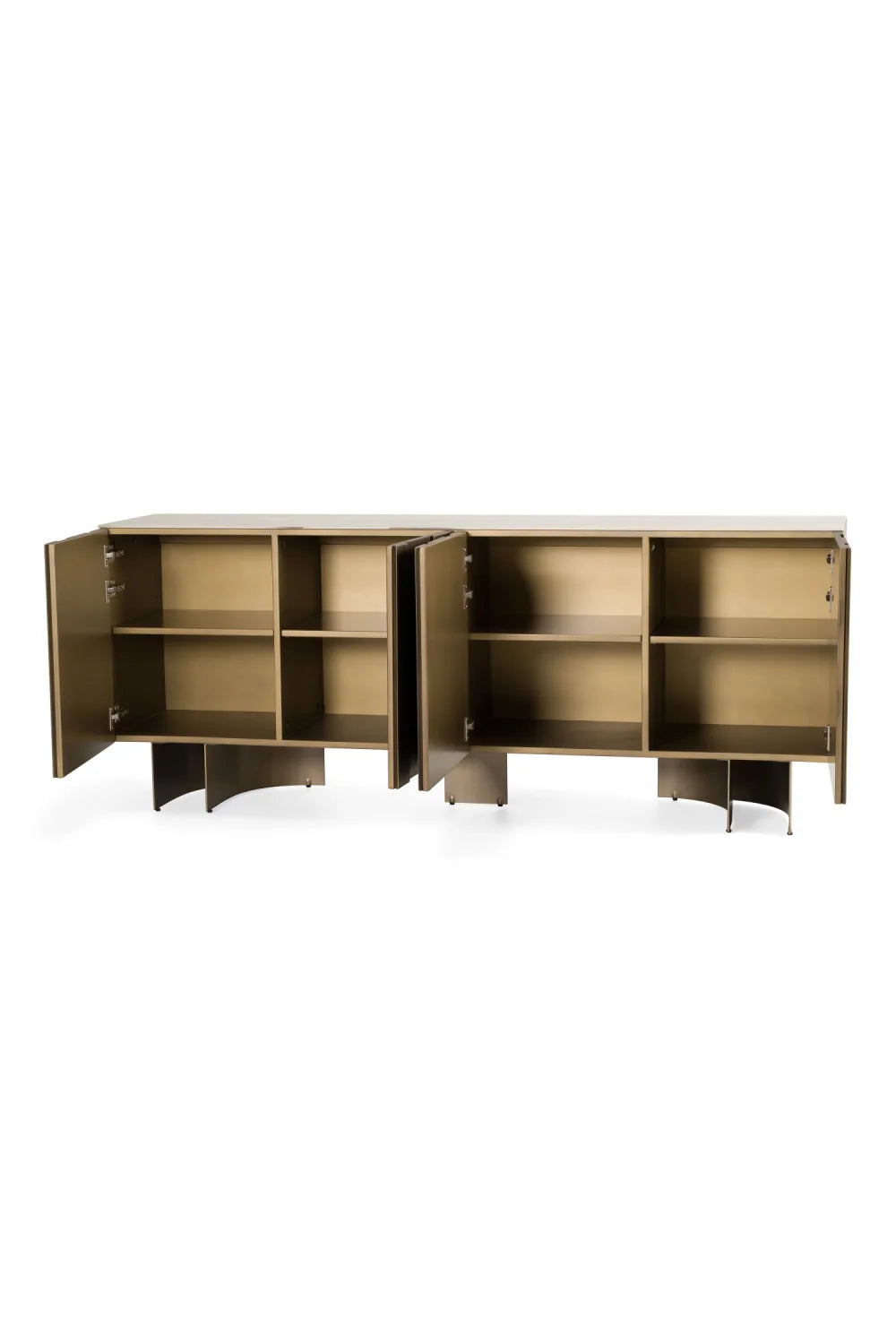 Luxury Travertine 4-Door Sideboard European Style for Villa