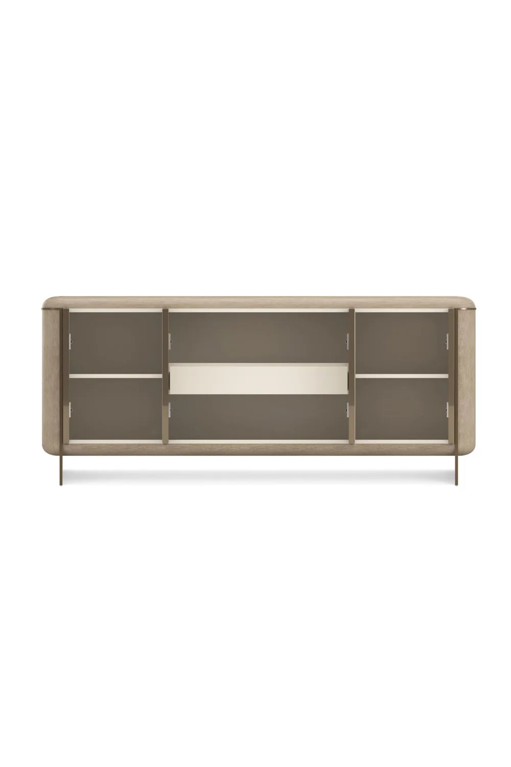 Luxury Travertine 4-Door Sideboard European Style for Villa