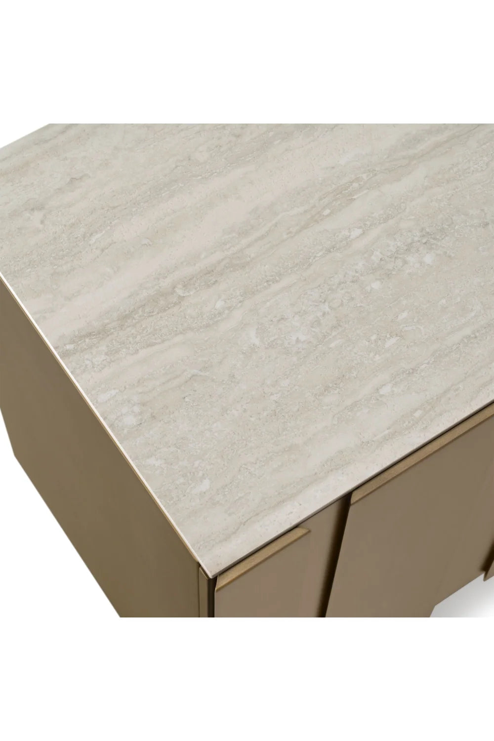 Luxury Travertine 4-Door Sideboard European Style for Villa