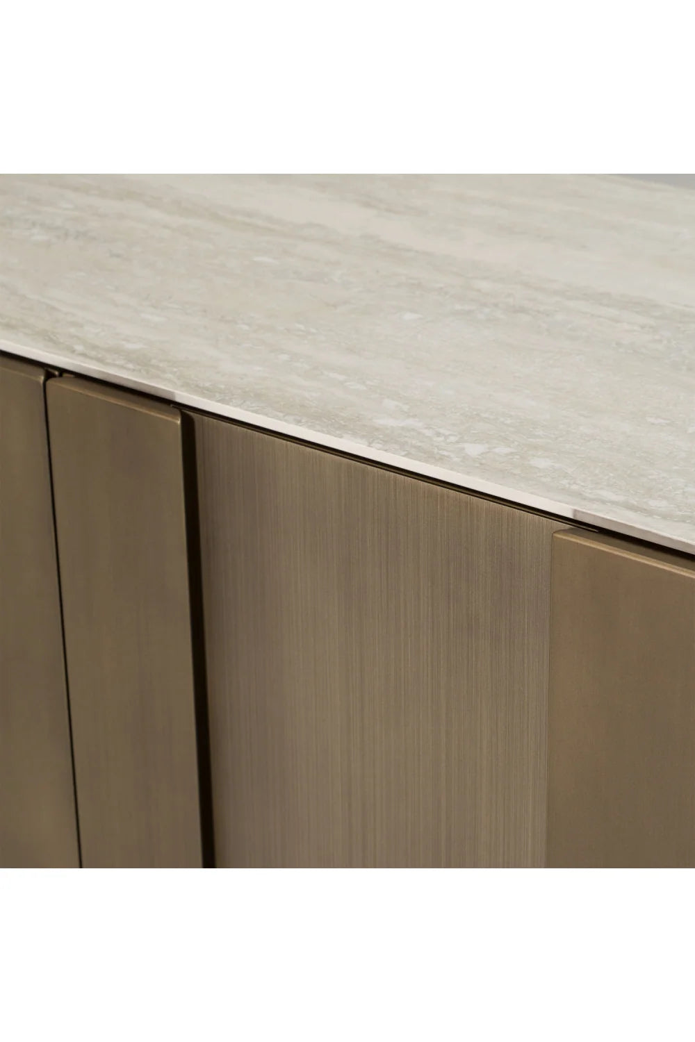 Luxury Travertine 4-Door Sideboard European Style for Villa