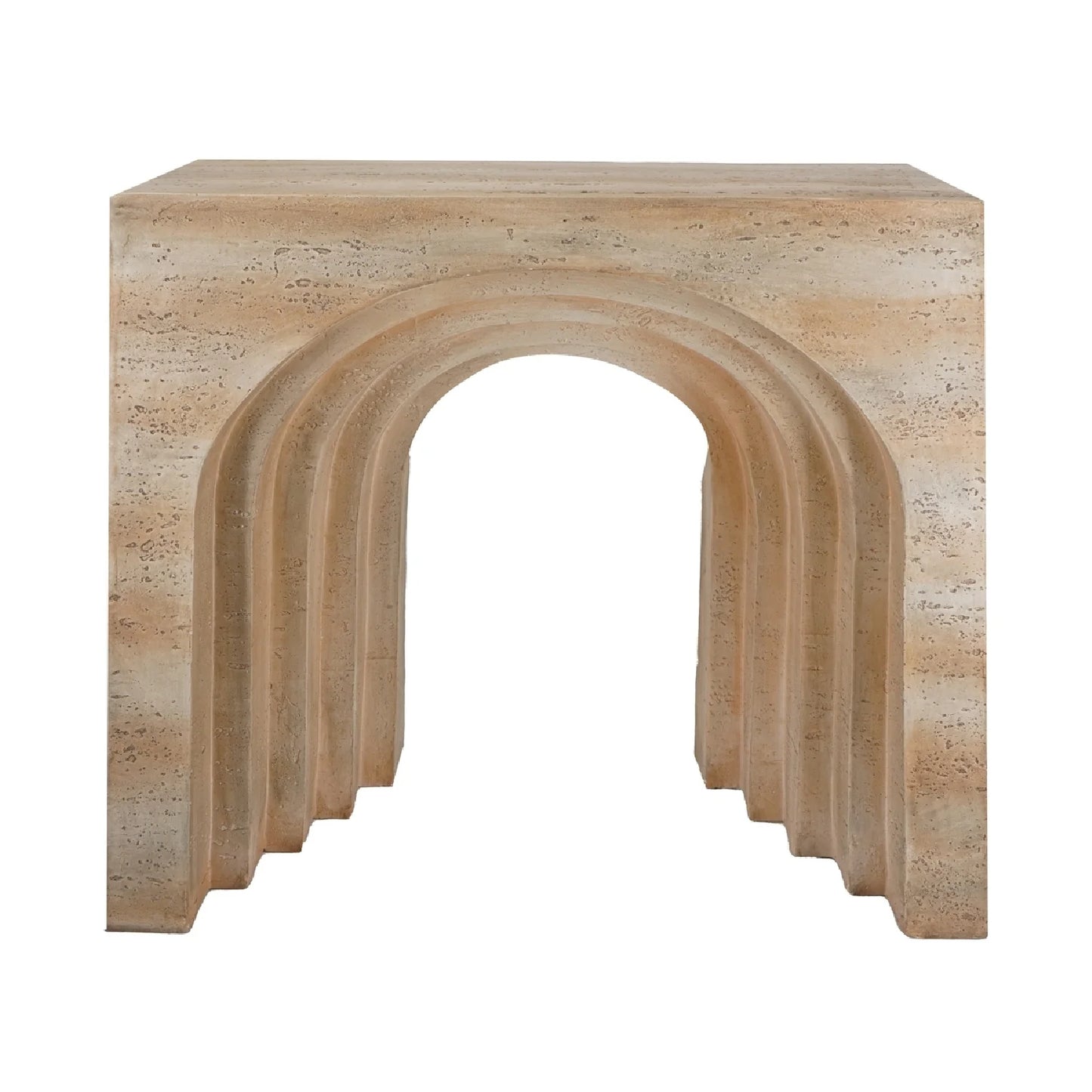 Luxury Travertine Arched Console Table Modern Italian Style for Villa