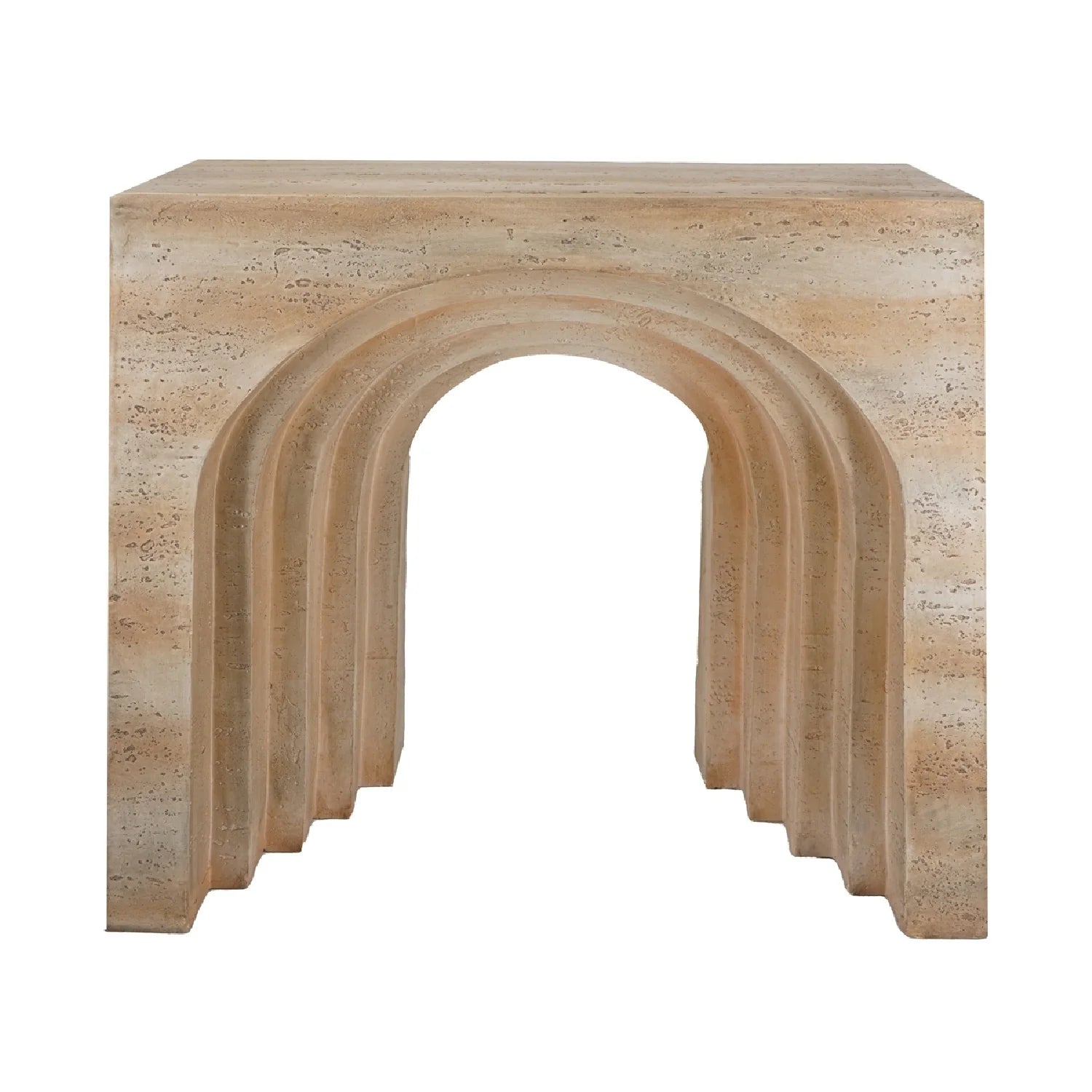 Luxury Travertine Arched Console Table Modern Italian Style for Villa
