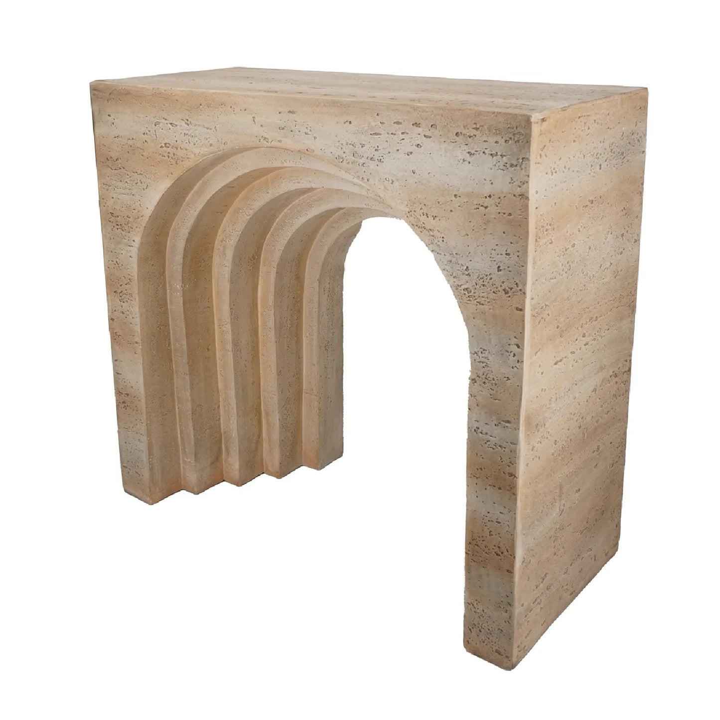 Luxury Travertine Arched Console Table Modern Italian Style for Villa