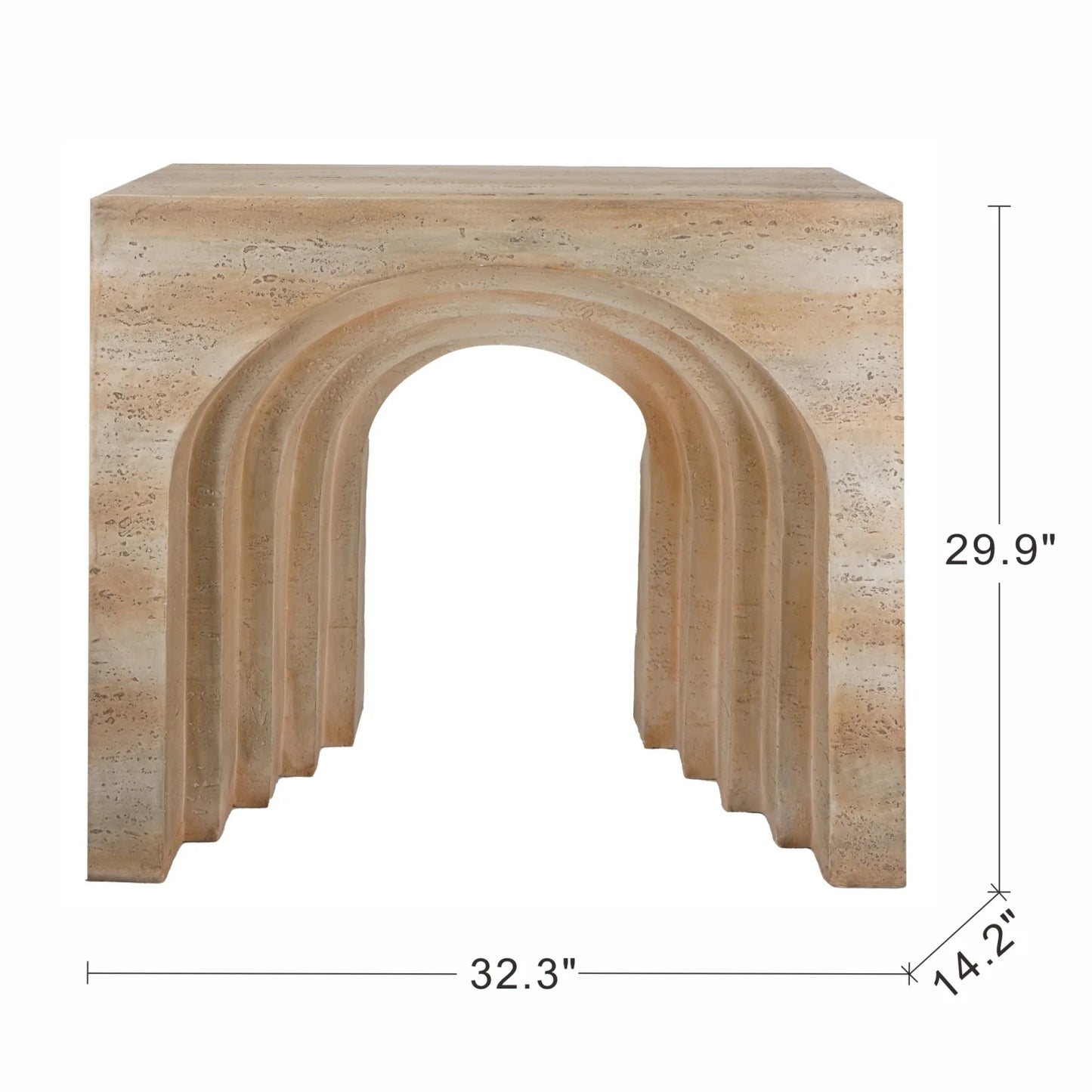 Luxury Travertine Arched Console Table Modern Italian Style for Villa
