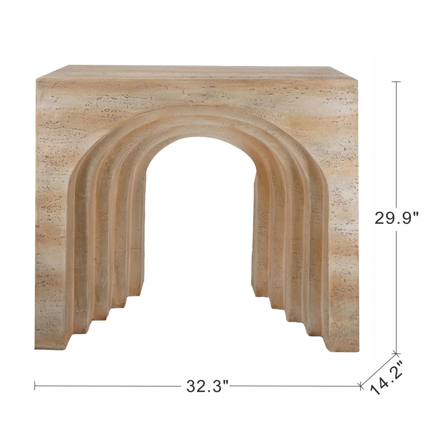 Luxury Travertine Arched Console Table Modern Italian Style for Villa