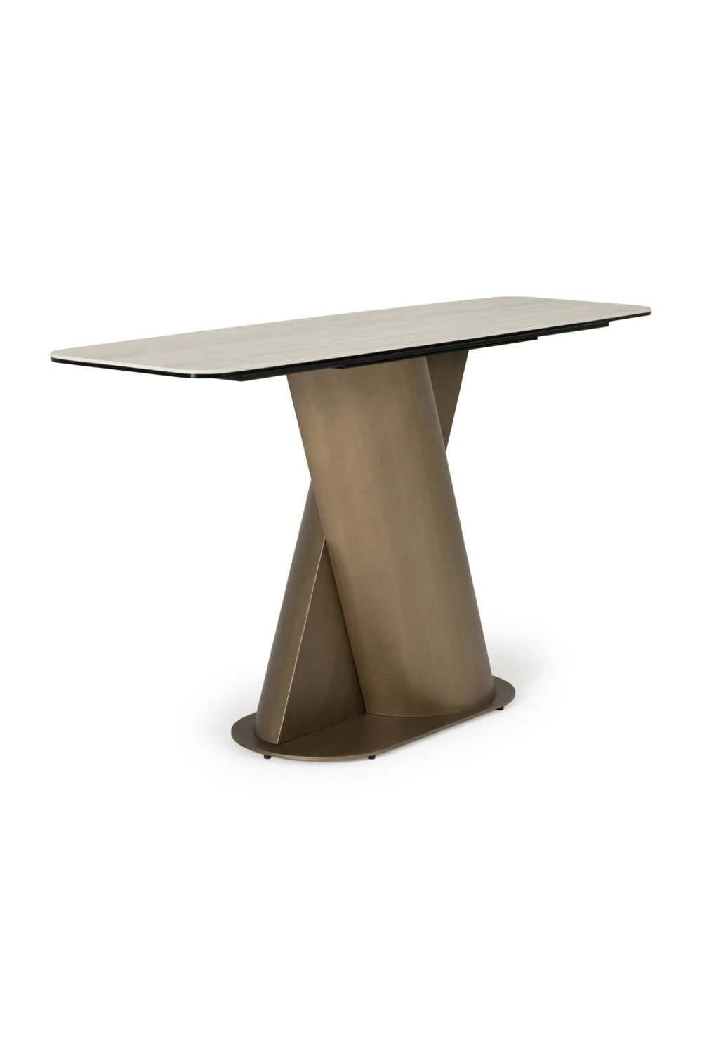 Luxury Travertine Bronze Console Table Modern Italian Style for Villa
