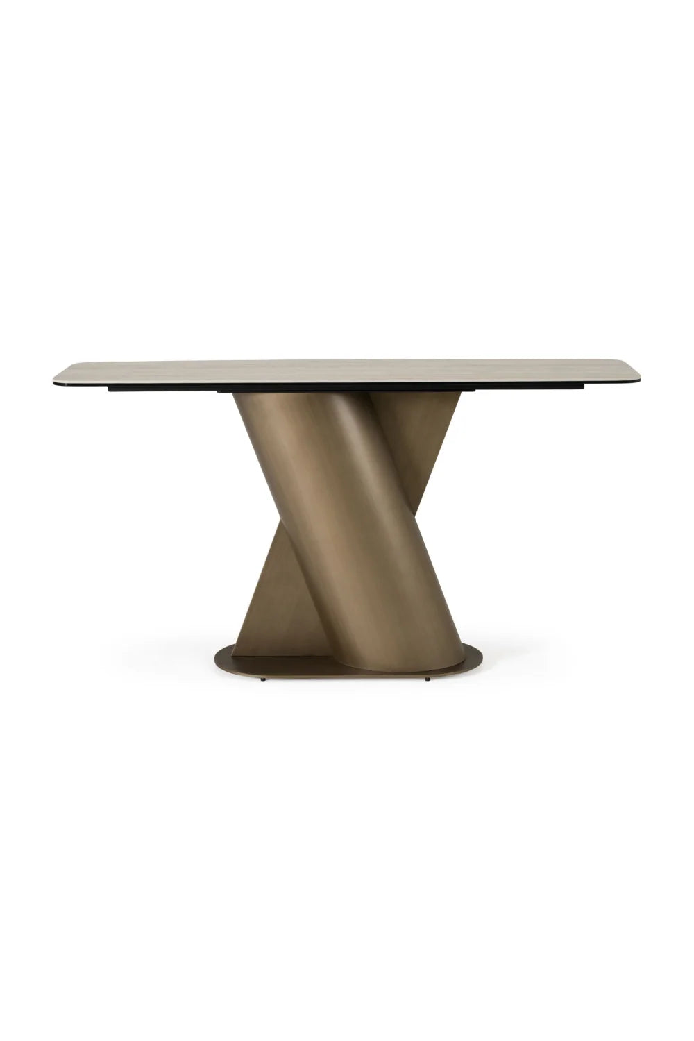 Luxury Travertine Bronze Console Table Modern Italian Style for Villa