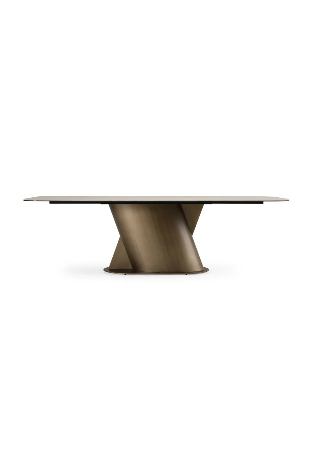 Luxury Travertine Finish Rectangular Dining Table Modern Italian Style for Villa