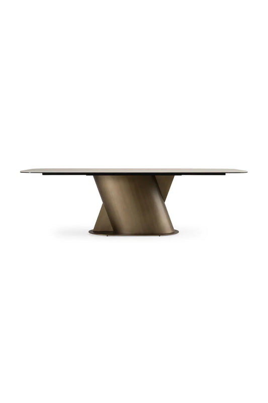 Luxury Travertine Finish Rectangular Dining Table Modern Italian Style for Villa