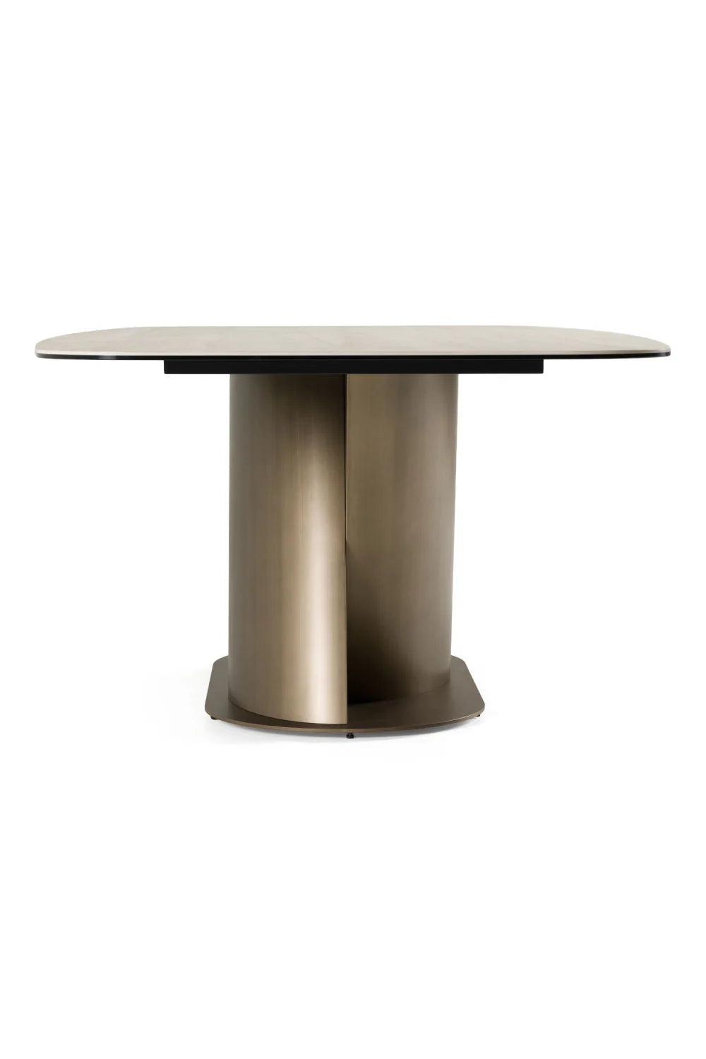 Luxury Travertine Finish Rectangular Dining Table Modern Italian Style for Villa