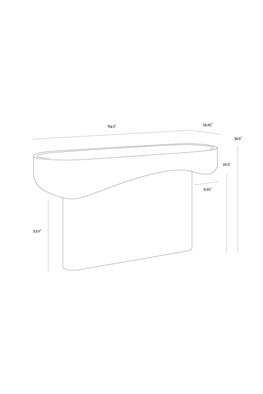 Luxury Travertine Look Console Table Modern Italian Style for Villa
