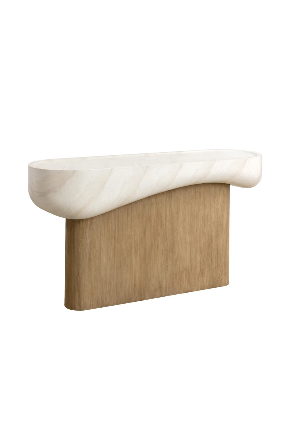 Luxury Travertine Look Console Table Modern Italian Style for Villa