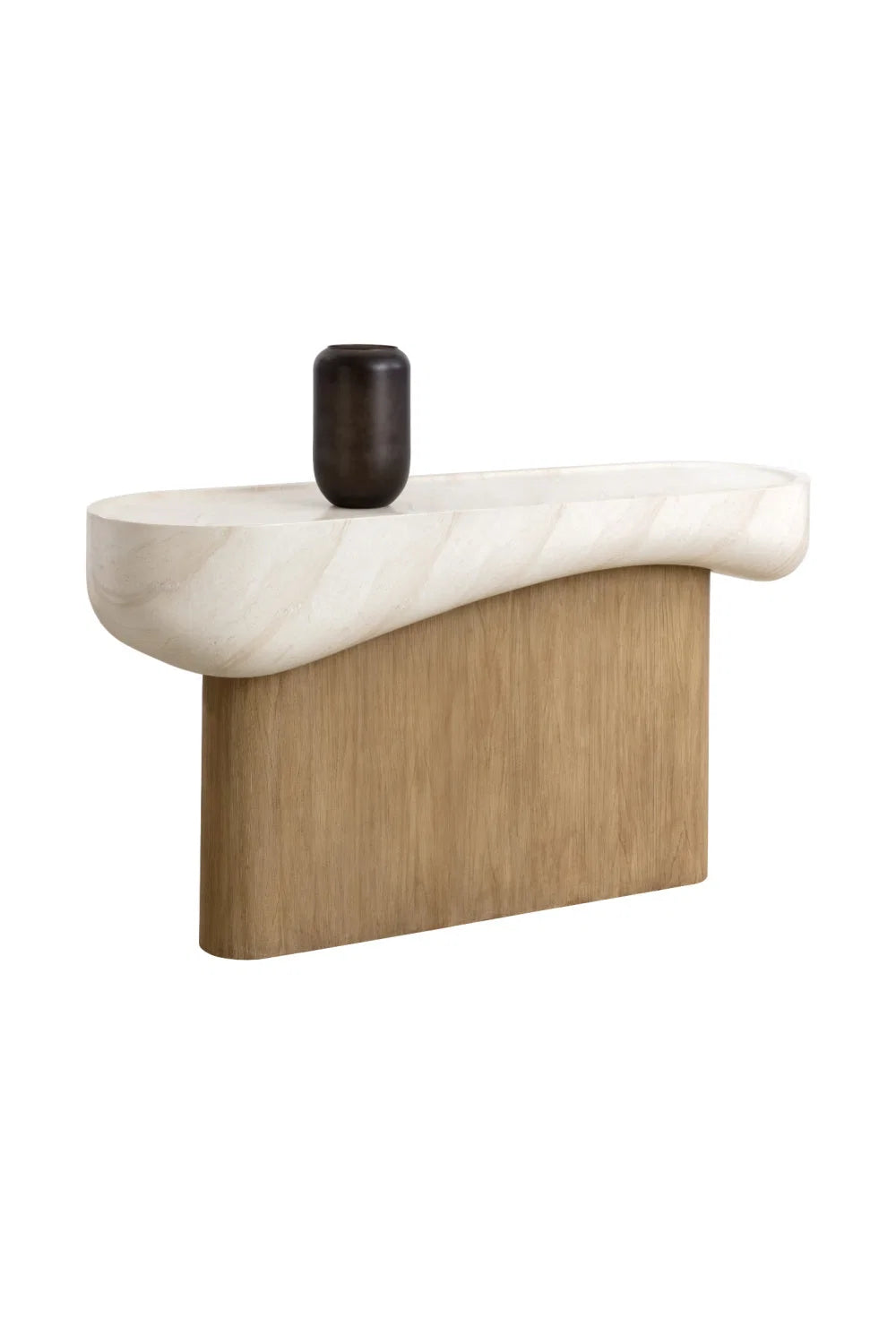 Luxury Travertine Look Console Table Modern Italian Style for Villa