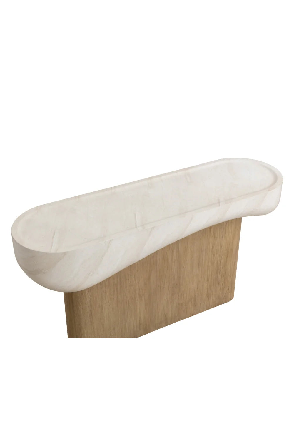 Luxury Travertine Look Console Table Modern Italian Style for Villa