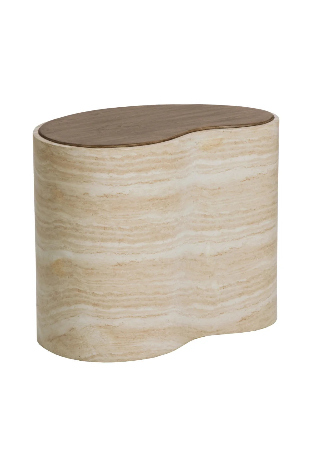 Luxury Travertine Look Freeform Coffee Table Modern Italian Style for Villa