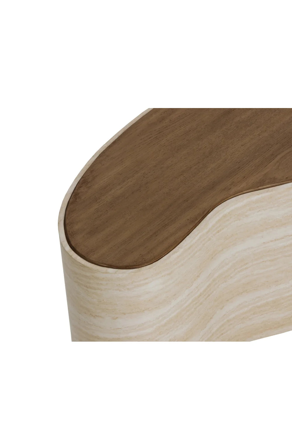 Luxury Travertine Look Freeform Coffee Table Modern Italian Style for Villa