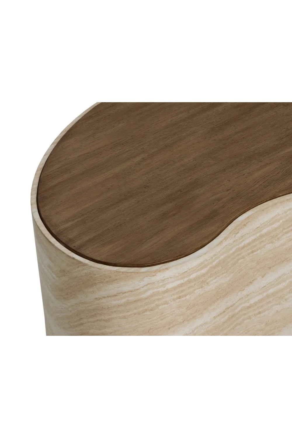 Luxury Travertine Look Freeform Coffee Table Modern Italian Style for Villa