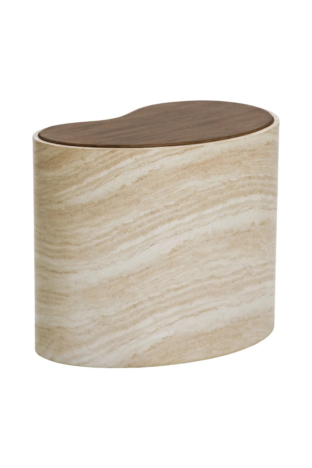Luxury Travertine Look Freeform Coffee Table Modern Italian Style for Villa