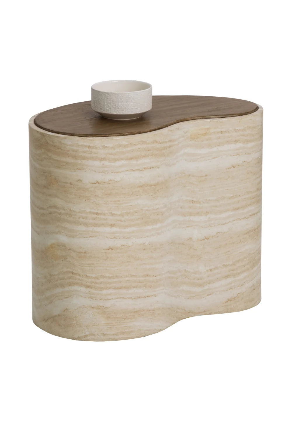 Luxury Travertine Look Freeform Coffee Table Modern Italian Style for Villa