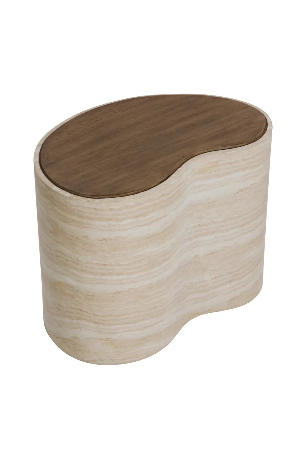 Luxury Travertine Look Freeform Coffee Table Modern Italian Style for Villa