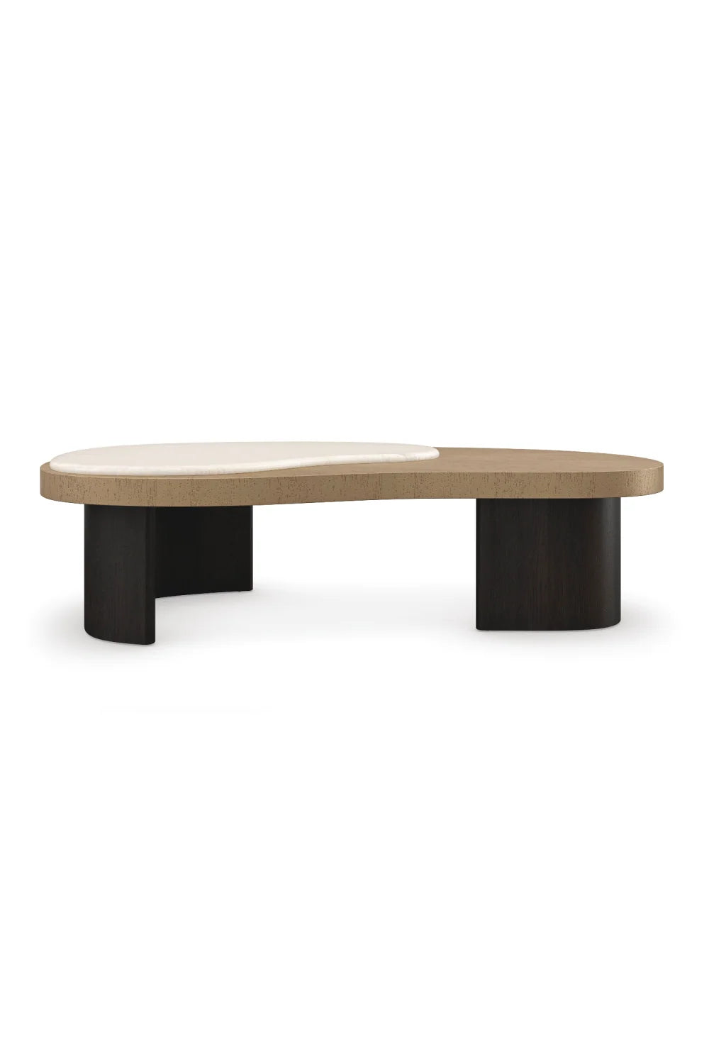 Luxury Travertine Oak Coffee Table Modern Italian Style for Villa