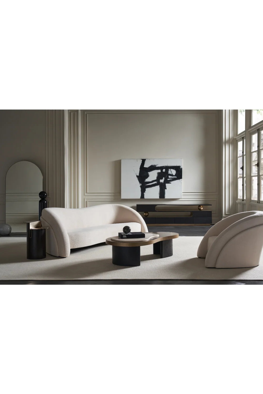 Luxury Travertine Oak Coffee Table Modern Italian Style for Villa