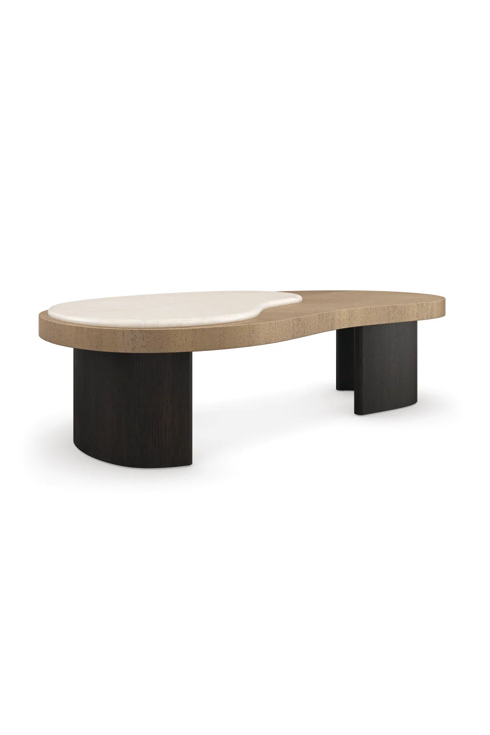 Luxury Travertine Oak Coffee Table Modern Italian Style for Villa