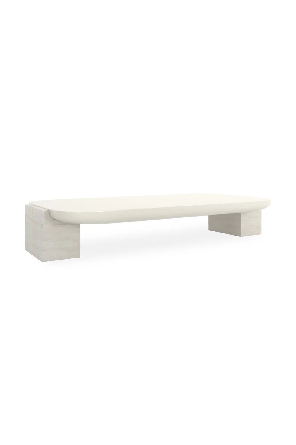 Luxury Travertine Panel Coffee Table Modern Italian Style for Villa