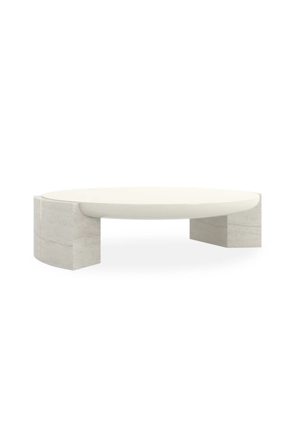 Luxury Travertine Panels Cocktail Table Modern Italian Style for Villa
