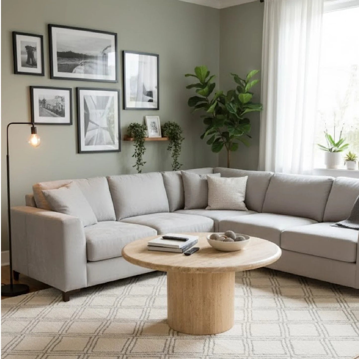 Luxury Travertine Round Coffee Table Modern Italian Style for Villa