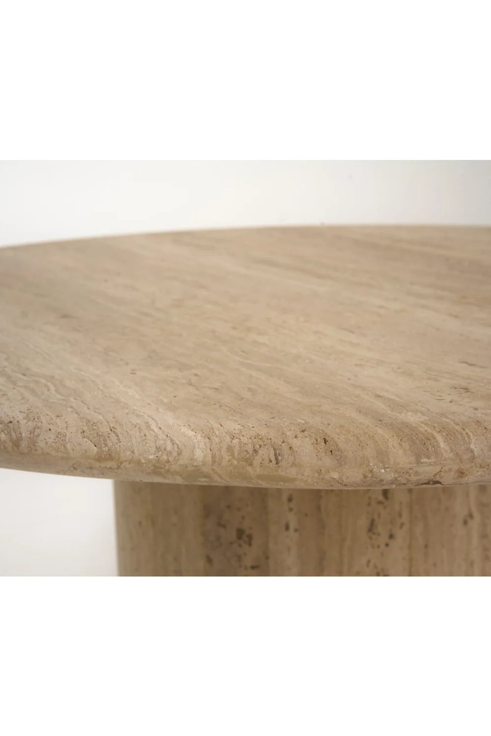 Luxury Travertine Round Coffee Table Modern Italian Style for Villa