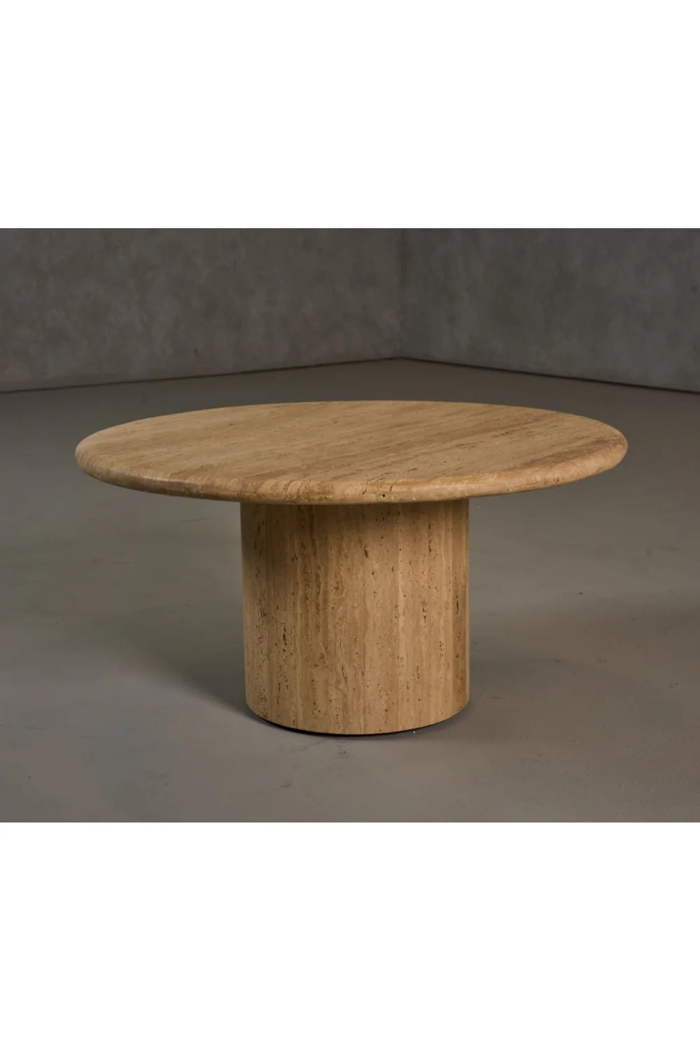 Luxury Travertine Round Coffee Table Modern Italian Style for Villa