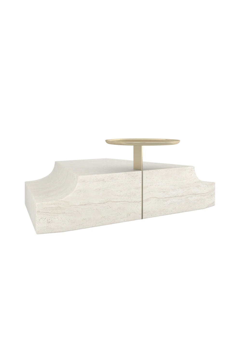 Luxury Travertine Wedge Base Coffee Table Modern Italian Style for Villa