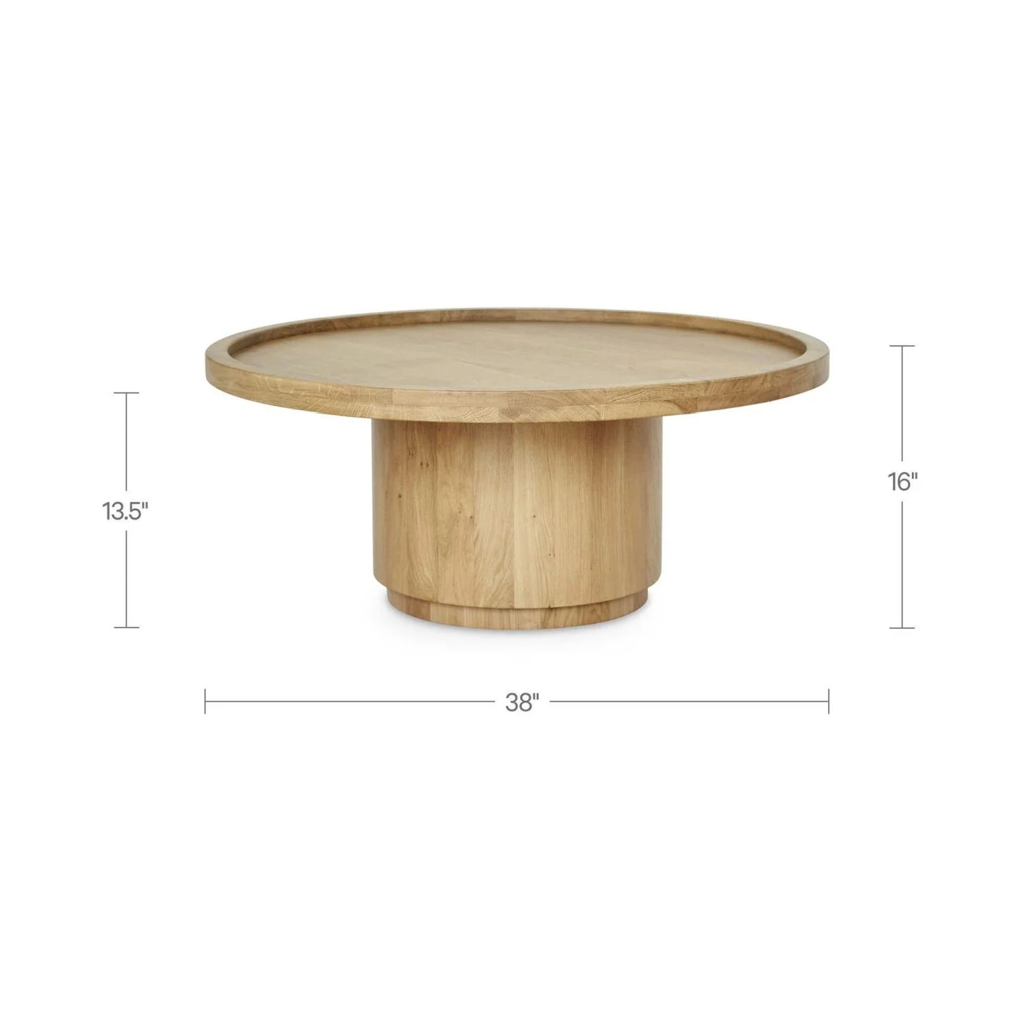 Luxury Tray Oak Round Coffee Table Modern Italian Style for Villa