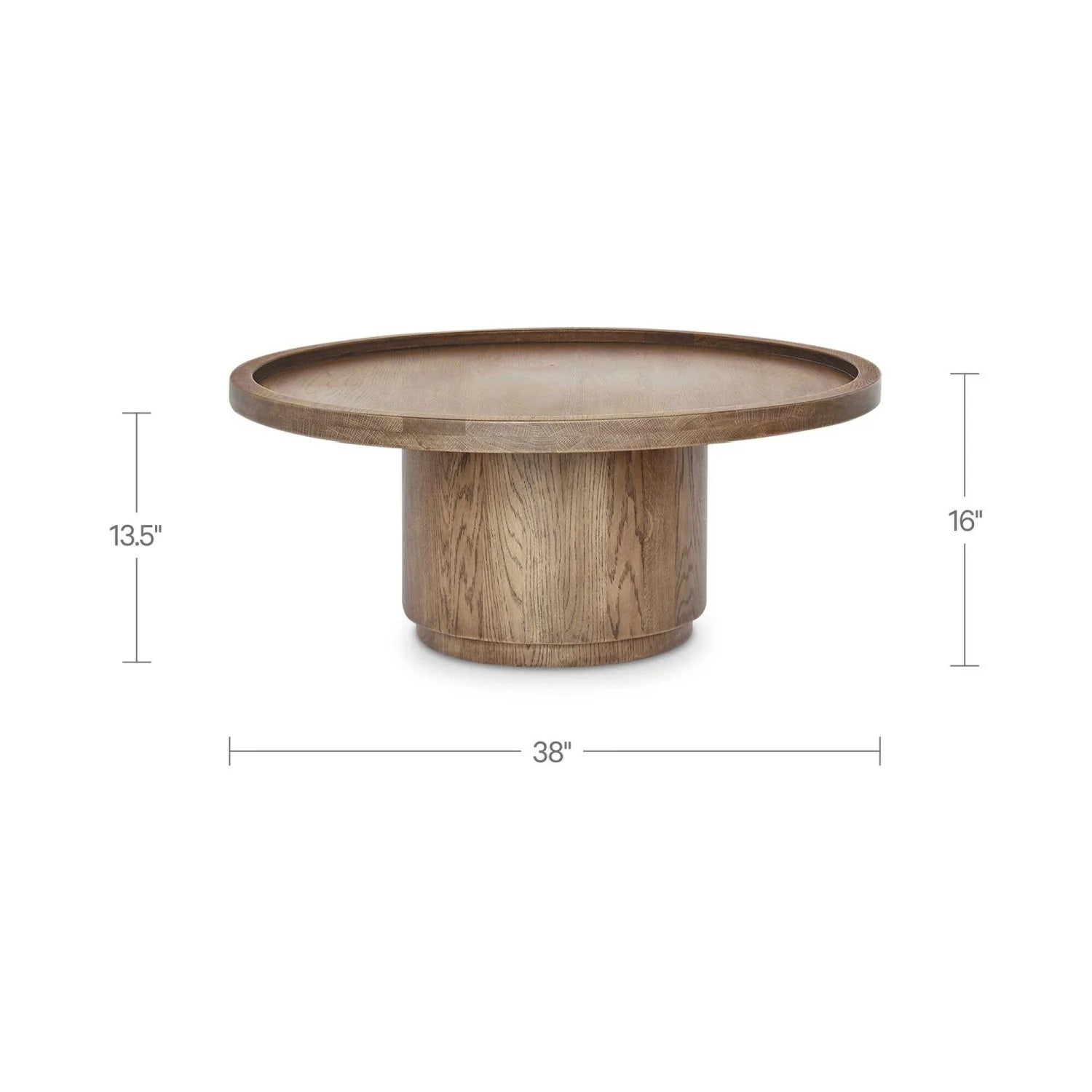 Luxury Tray Oak Round Coffee Table Modern Italian Style for Villa