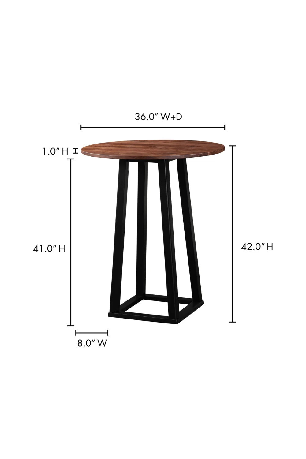 Luxury Tri-Mesa Solid Walnut Bar Table Modern Italian Style for Villa