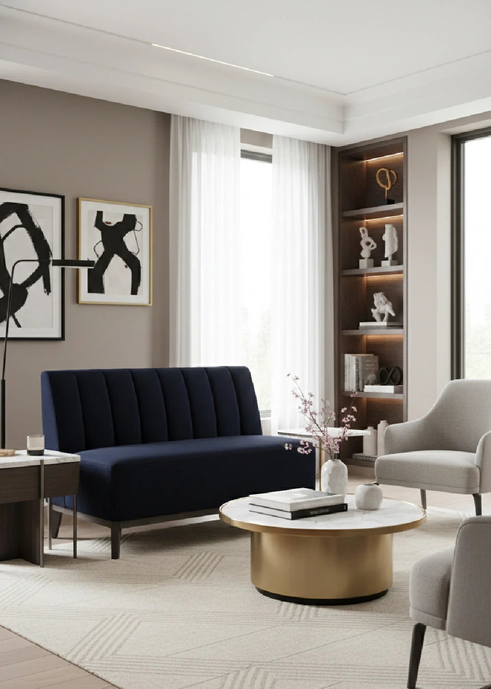 Luxury Tufted Banquette Modern Italian Style for Villa