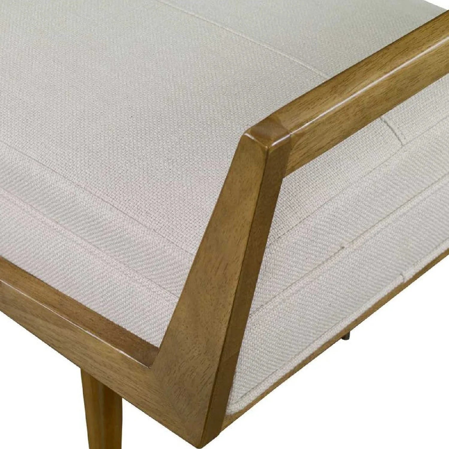 Luxury Tufted Beige Fabric Bench European Style for Villa