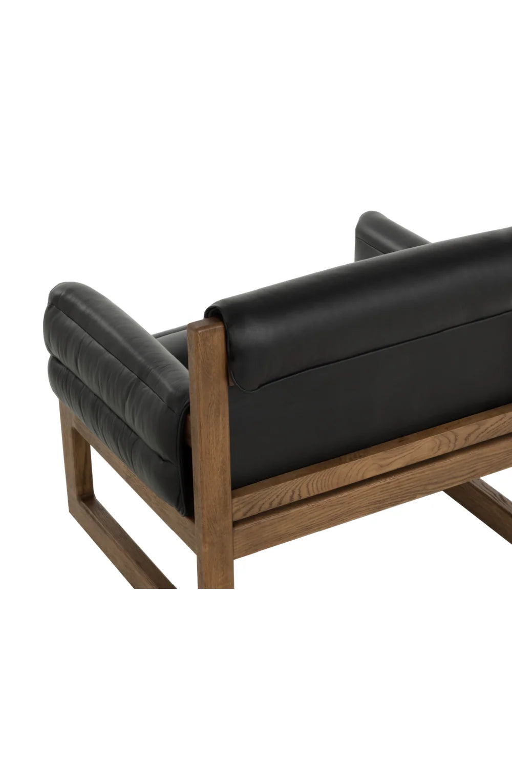 Luxury Tufted Black Leather Lounge Chair Modern Italian Style for Villa
