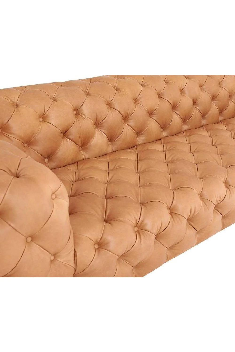 Luxury Tufted Brown Leather Sofa Modern Italian Style for Villa