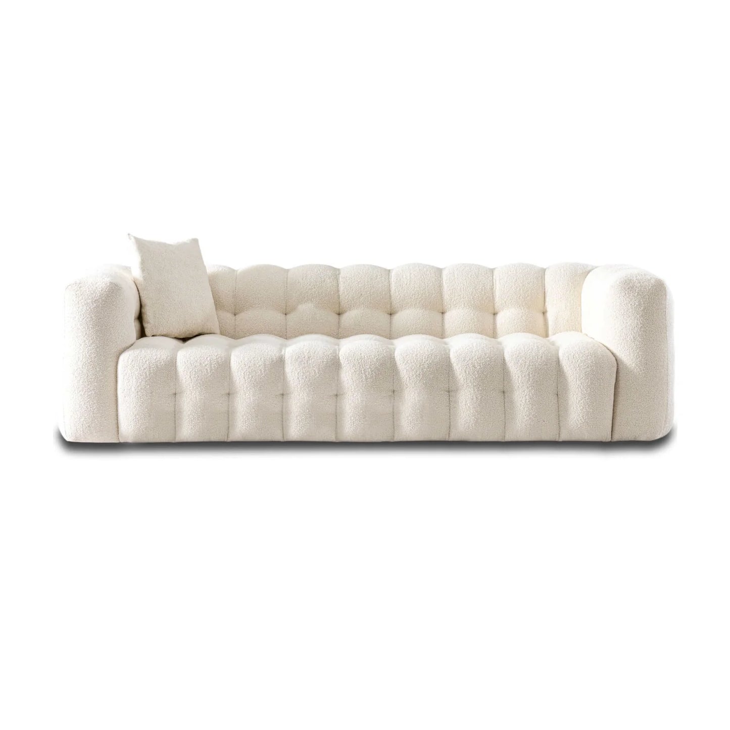 Luxury Tufted Cream Boucle Chesterfield Sofa Modern Italian Style for Villa