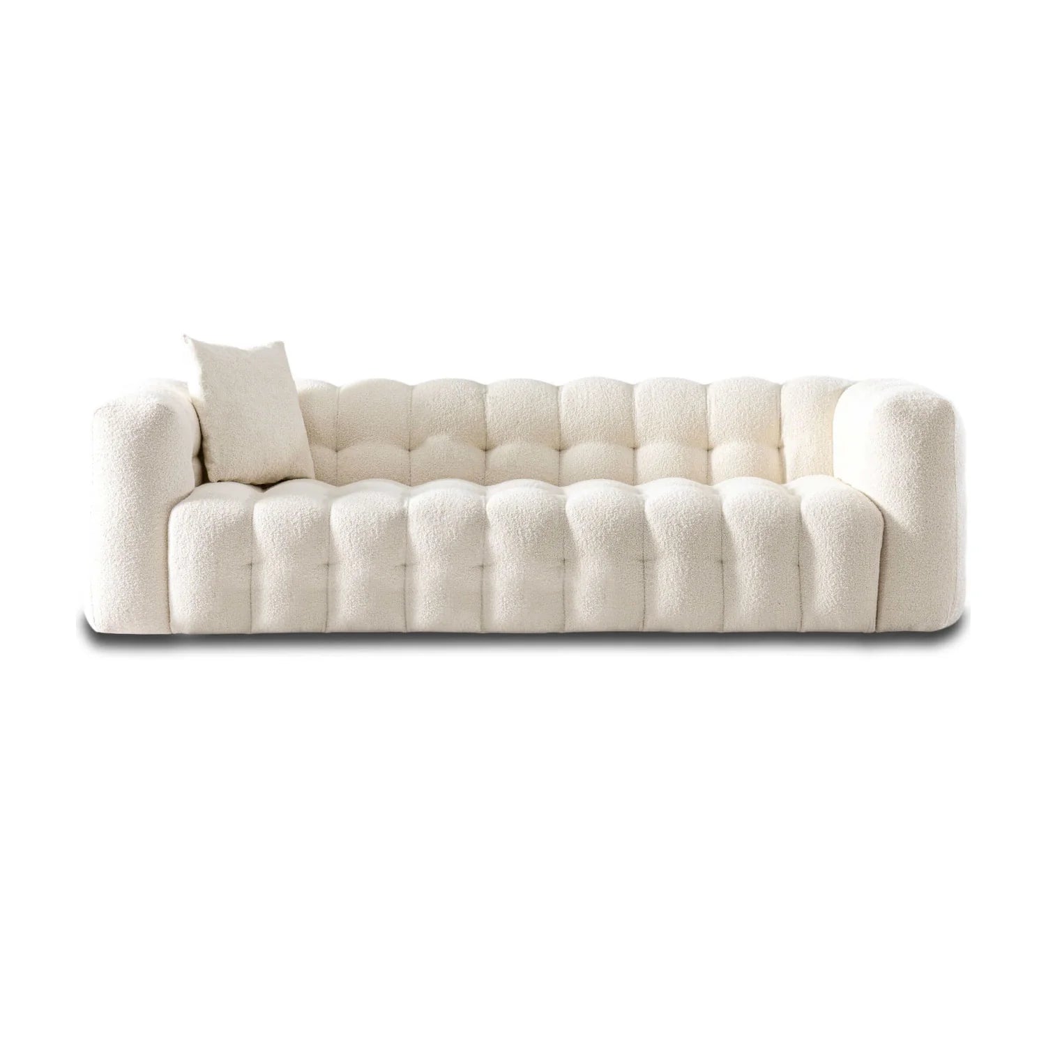 Luxury Tufted Cream Boucle Chesterfield Sofa Modern Italian Style for Villa