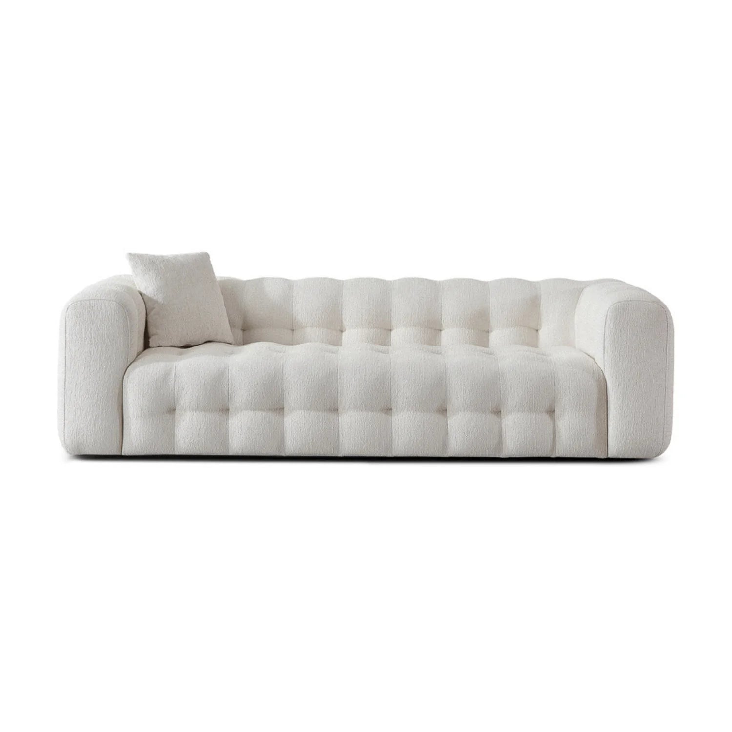 Luxury Tufted Cream Boucle Chesterfield Sofa Modern Italian Style for Villa