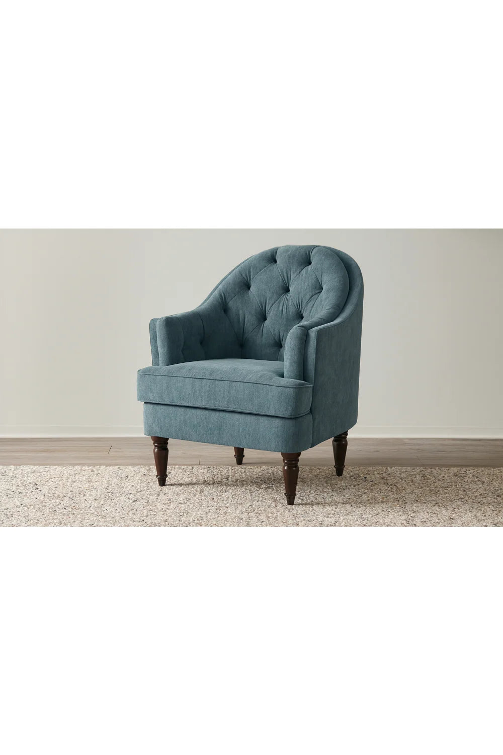 Luxury Tufted Curved Accent Chair European Style for Villa
