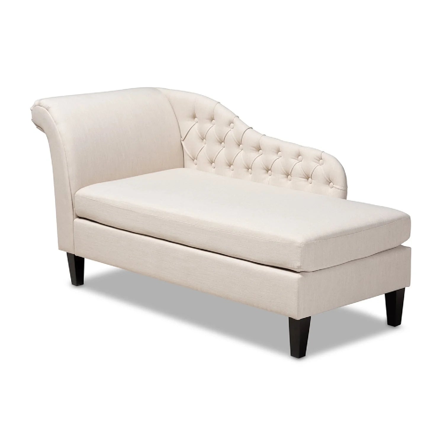 Luxury Tufted Fabric Chaise Lounge European Style for Villa