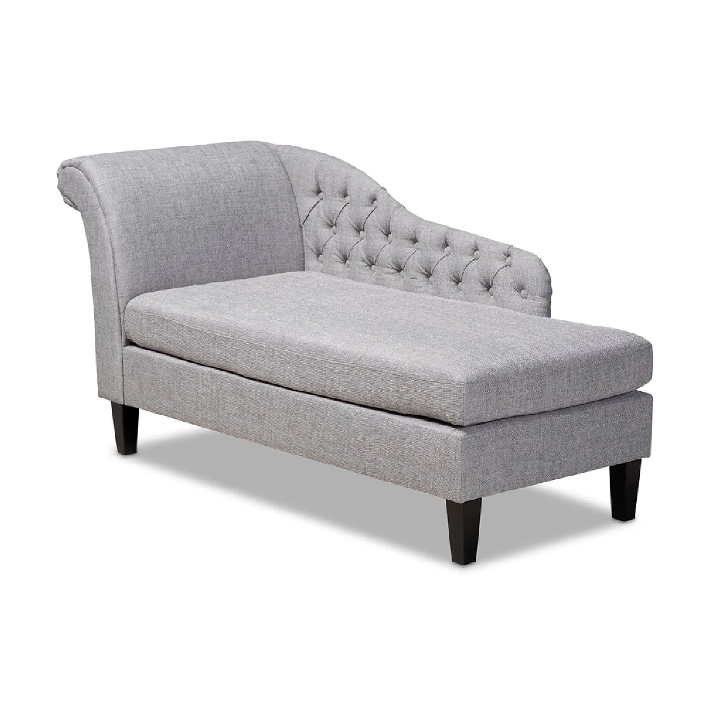Luxury Tufted Fabric Chaise Lounge European Style for Villa