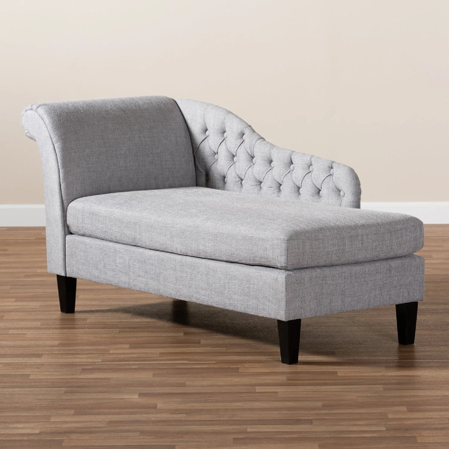 Luxury Tufted Fabric Chaise Lounge European Style for Villa