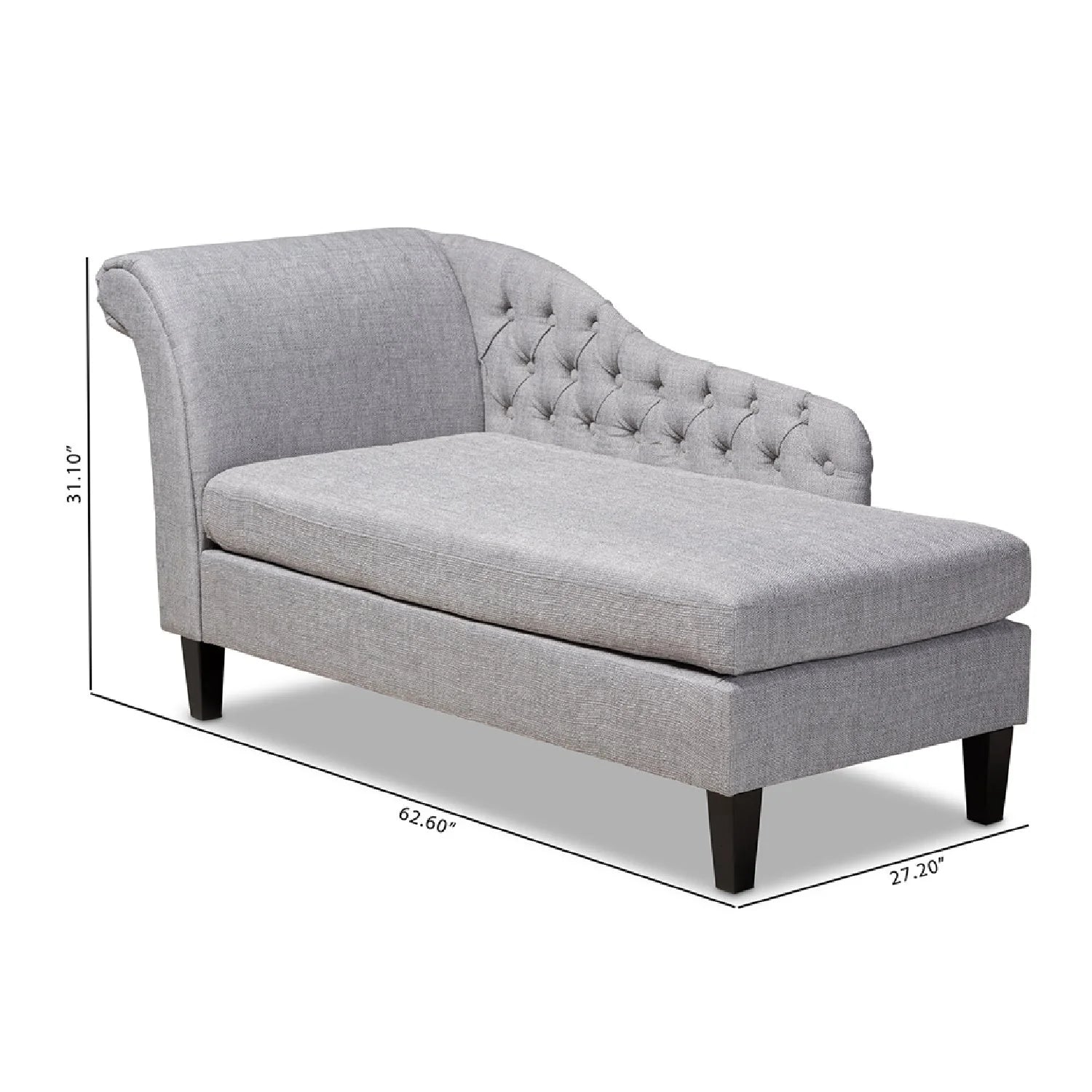 Luxury Tufted Fabric Chaise Lounge European Style for Villa